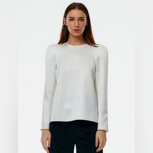 Tibi Celia Drape Sculpted Shoulder Top • 8